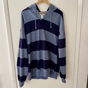 L.L. Bean Blue Striped Hoodie Size XLT